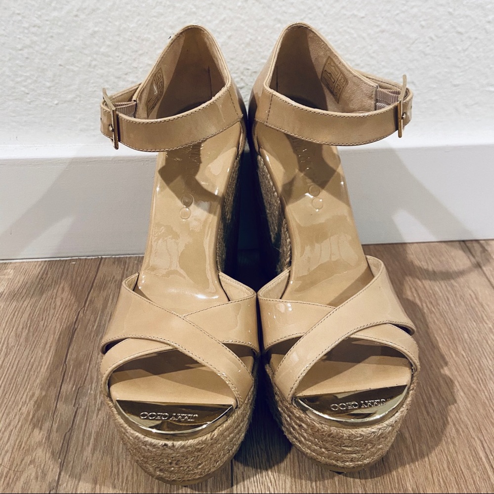 Jimmy Choo 'Pallis' logo espadrille Wedge Sandal